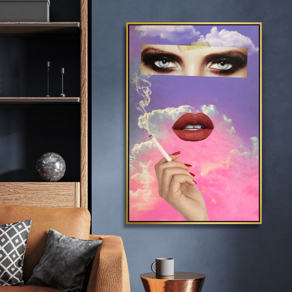 Smoking Woman Collage Pop Art - Designity Art