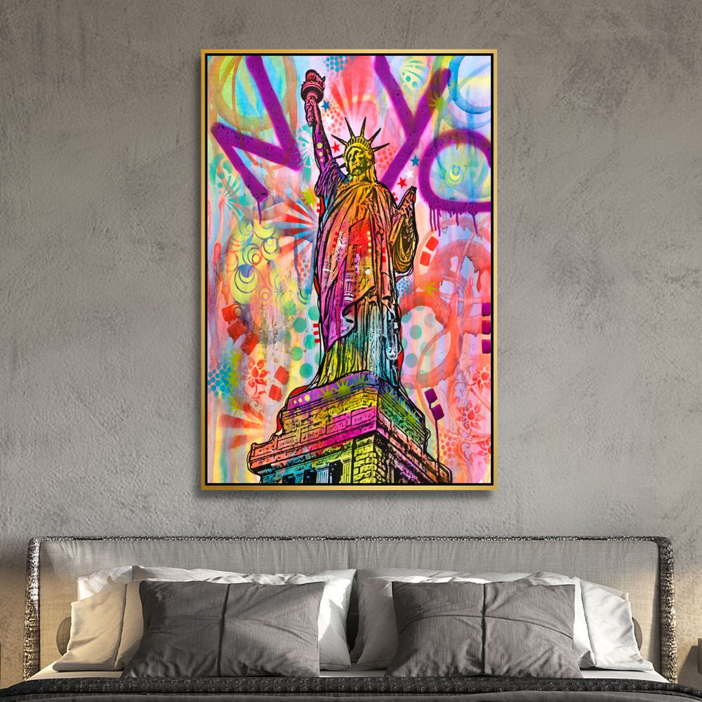Statue of Liberty NYC Pop Art Canvas Wall Art - Designity Art