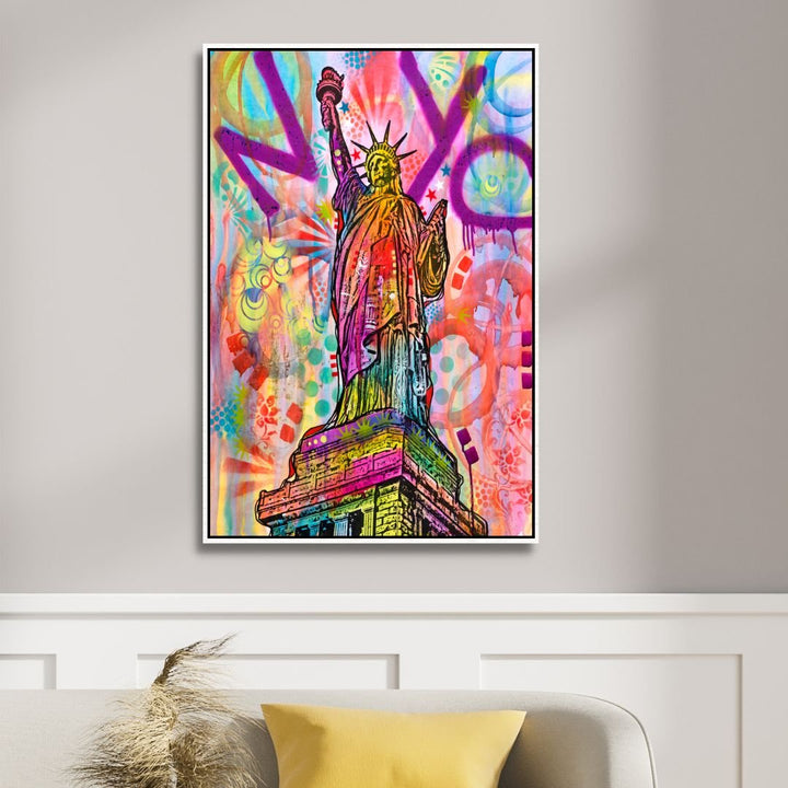 Statue of Liberty NYC Pop Art Canvas Wall Art - Designity Art