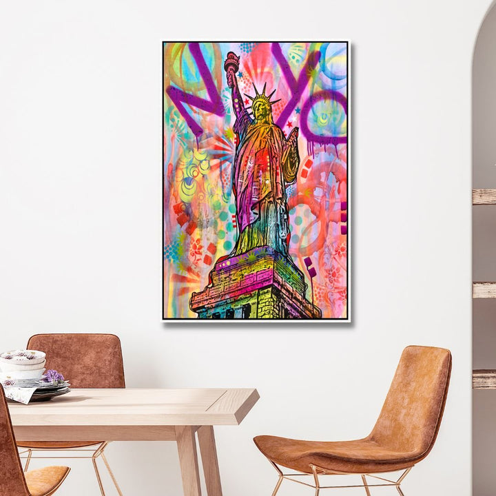 Statue of Liberty NYC Pop Art Canvas Wall Art - Designity Art