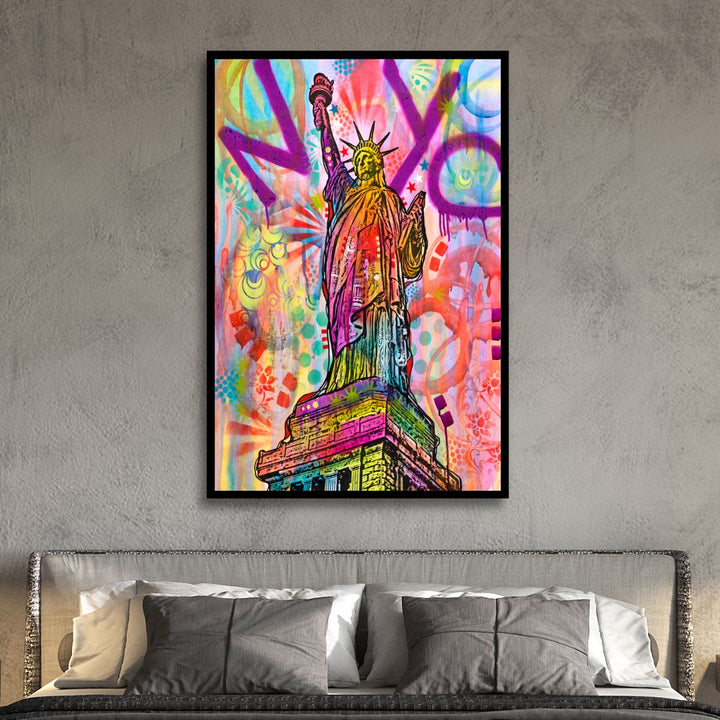 Statue of Liberty NYC Pop Art Canvas Wall Art - Designity Art