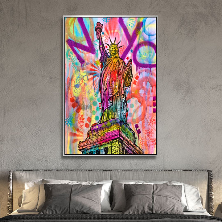 Statue of Liberty NYC Pop Art Canvas Wall Art - Designity Art