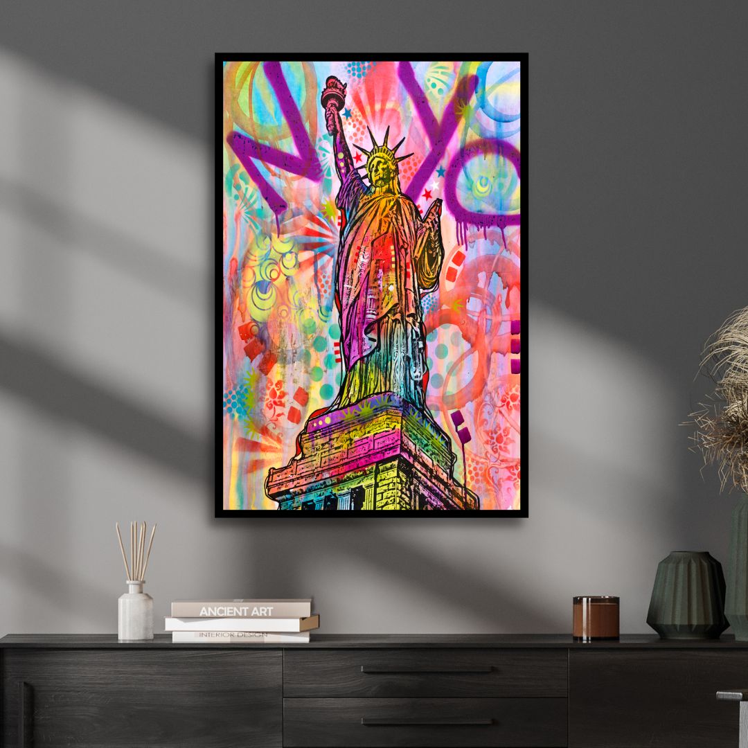 Statue of Liberty NYC Pop Art Canvas Wall Art - Designity Art