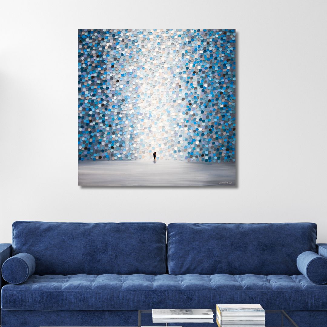 "The Moonlight Kiss" Abstract Canvas Art - Designity Art