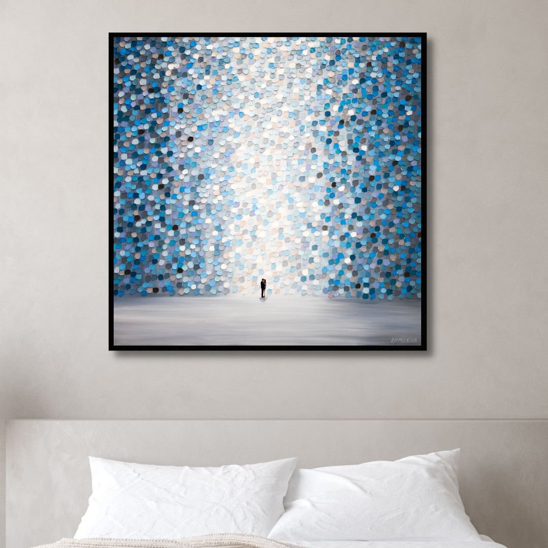 "The Moonlight Kiss" Abstract Canvas Art - Designity Art