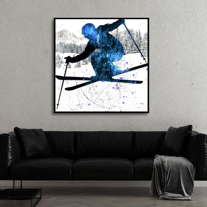 The Skier Canvas Wall Art - Designity Art