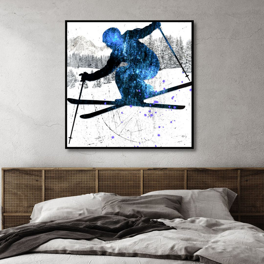 The Skier Canvas Wall Art - Designity Art