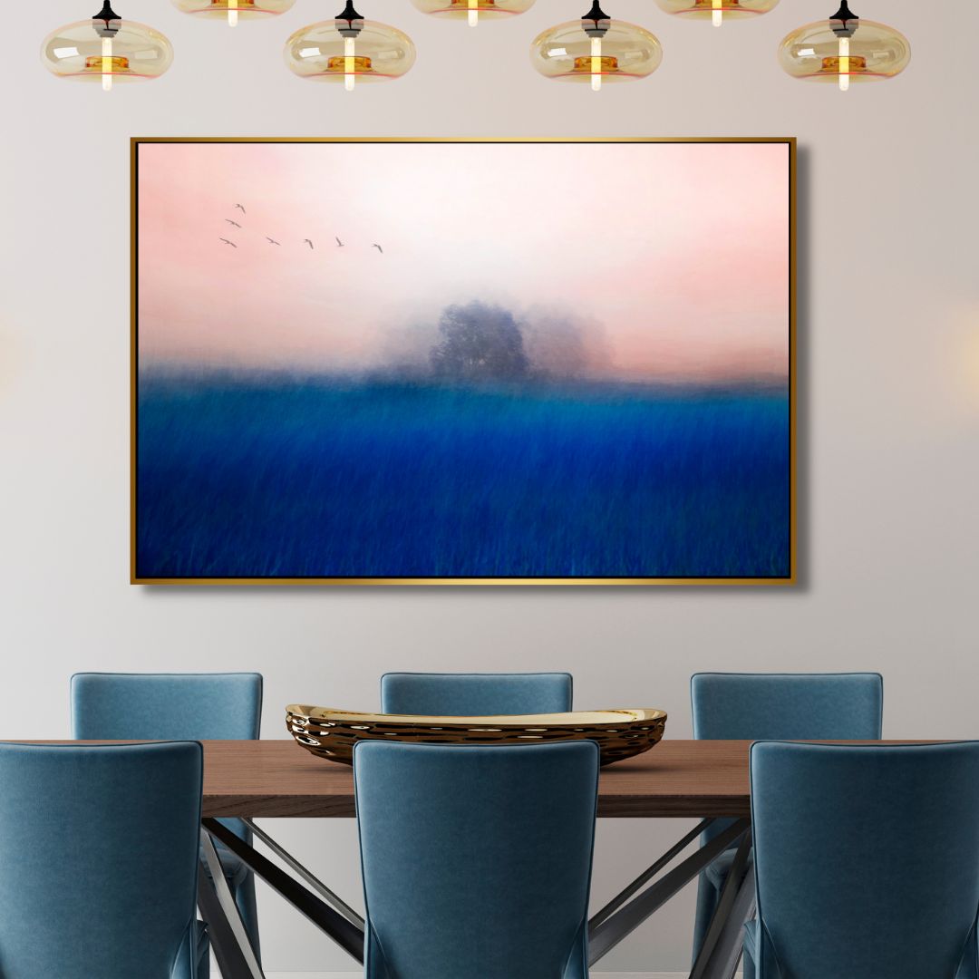 The Tree on The Blue Landscape Abstract Wall Art - Designity Art