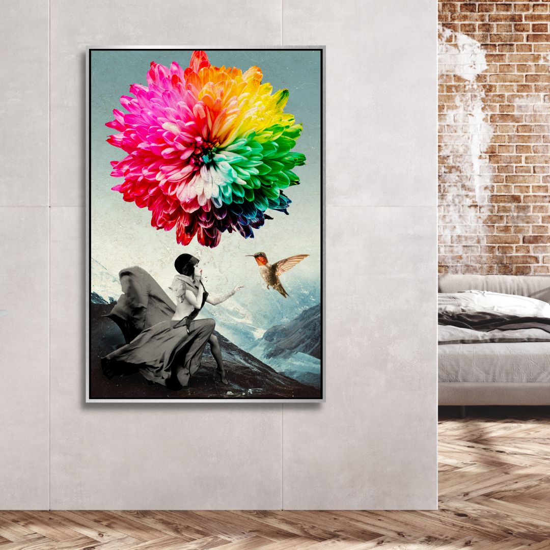 "The Winter Is Coming" Conceptual Collage Canvas Art - Designity Art