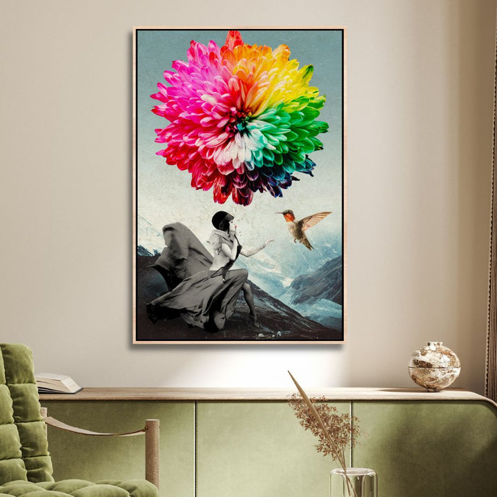 "The Winter Is Coming" Conceptual Collage Canvas Art - Designity Art