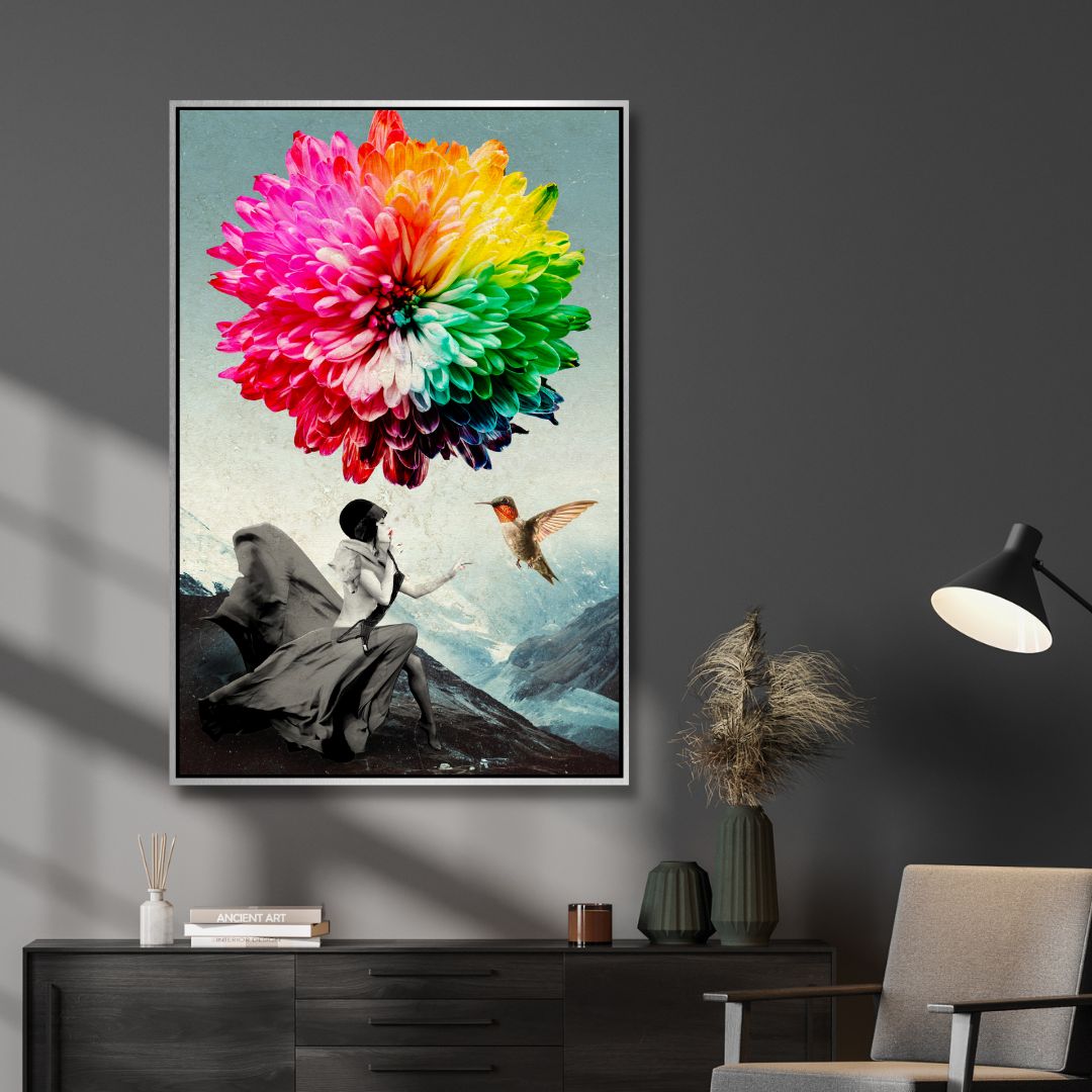 "The Winter Is Coming" Conceptual Collage Canvas Art - Designity Art