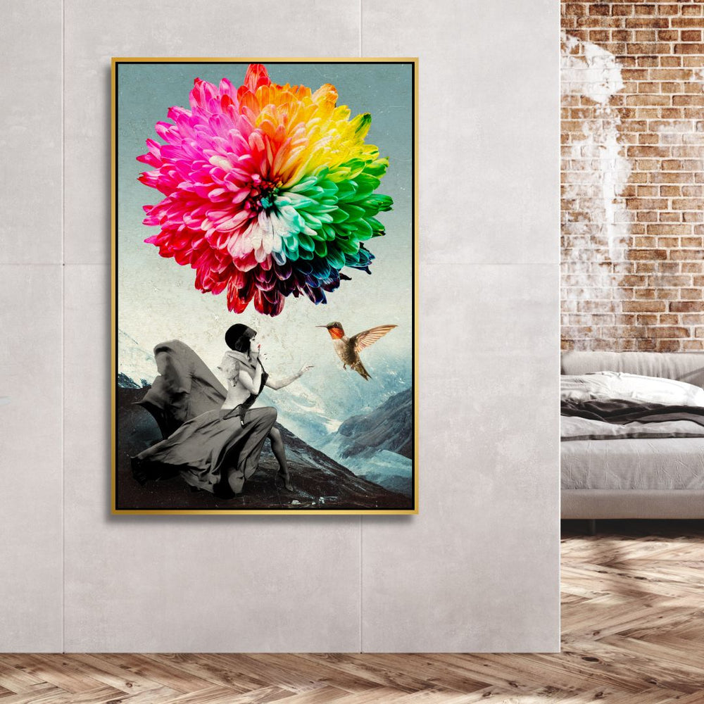 "The Winter Is Coming" Conceptual Collage Canvas Art - Designity Art