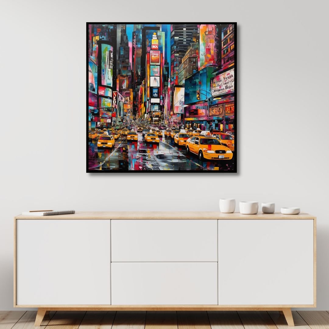 Times Square Pop Art Canvas Wall Art - Designity Art