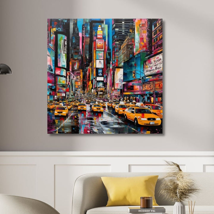 Times Square Pop Art Canvas Wall Art - Designity Art