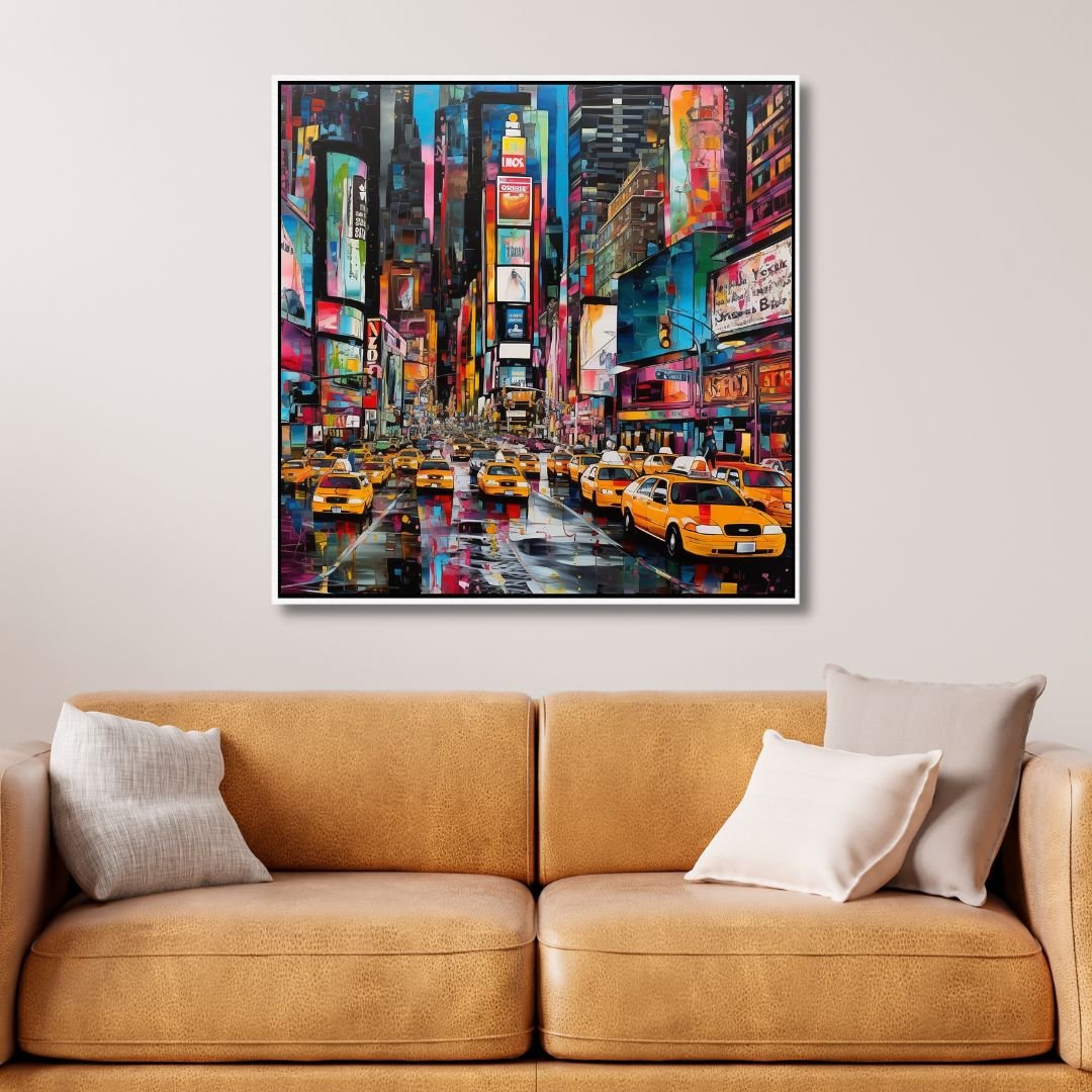 Times Square Pop Art Canvas Wall Art - Designity Art