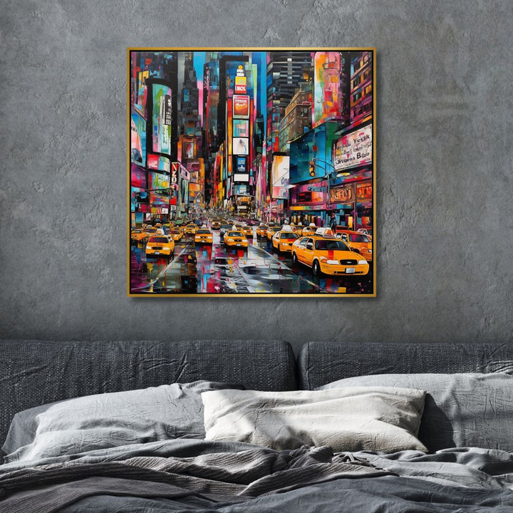 Times Square Pop Art Canvas Wall Art - Designity Art