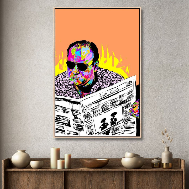 Tony Soprano Pop Art Portrait Canvas Wall Art - Designity Art