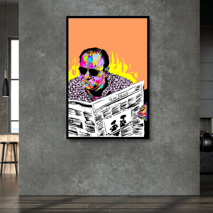 Tony Soprano Pop Art Portrait Canvas Wall Art - Designity Art