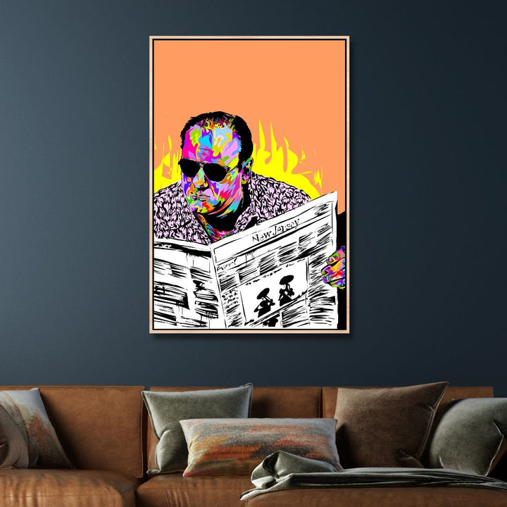 Tony Soprano Pop Art Portrait Canvas Wall Art - Designity Art