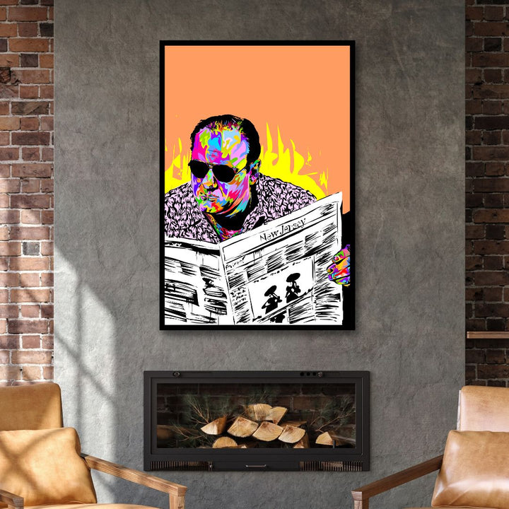 Tony Soprano Pop Art Portrait Canvas Wall Art - Designity Art