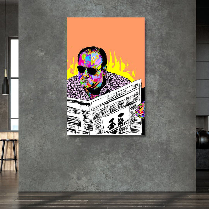 Tony Soprano Pop Art Portrait Canvas Wall Art - Designity Art