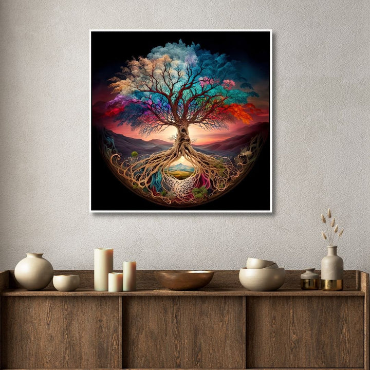 Tree of Life Abstract Canvas Wall Art - Designity Art