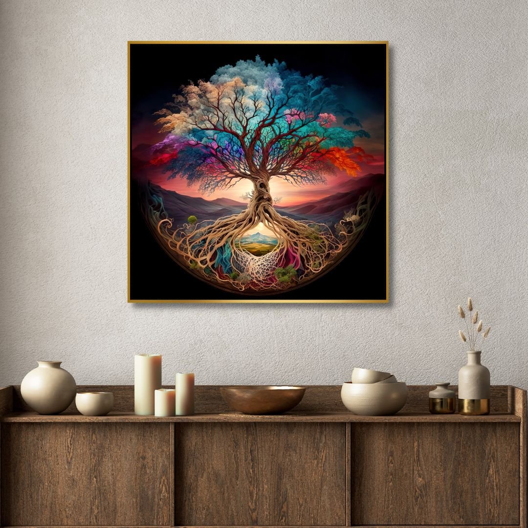 Tree of Life Abstract Canvas Wall Art - Designity Art