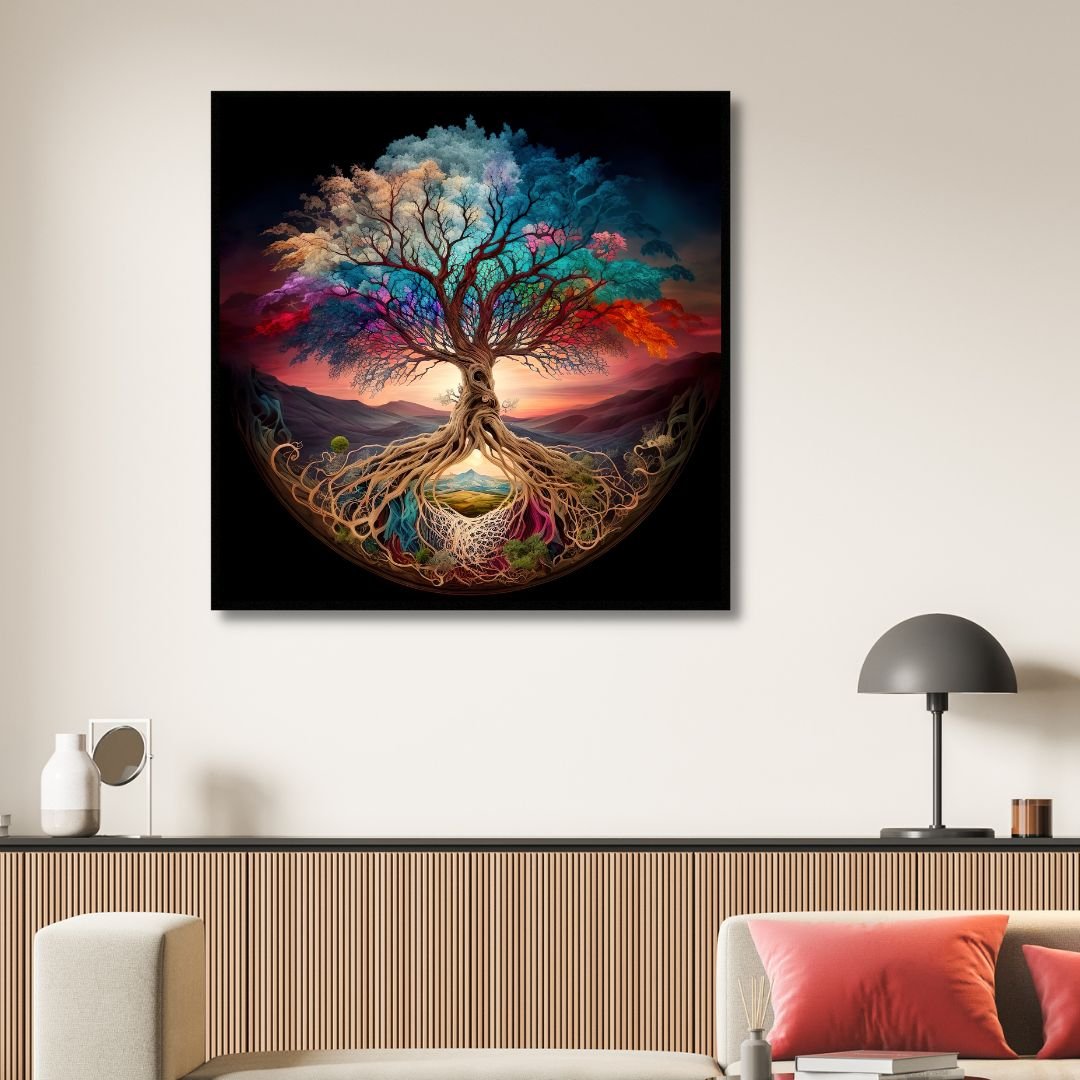 Tree of Life Abstract Canvas Wall Art - Designity Art