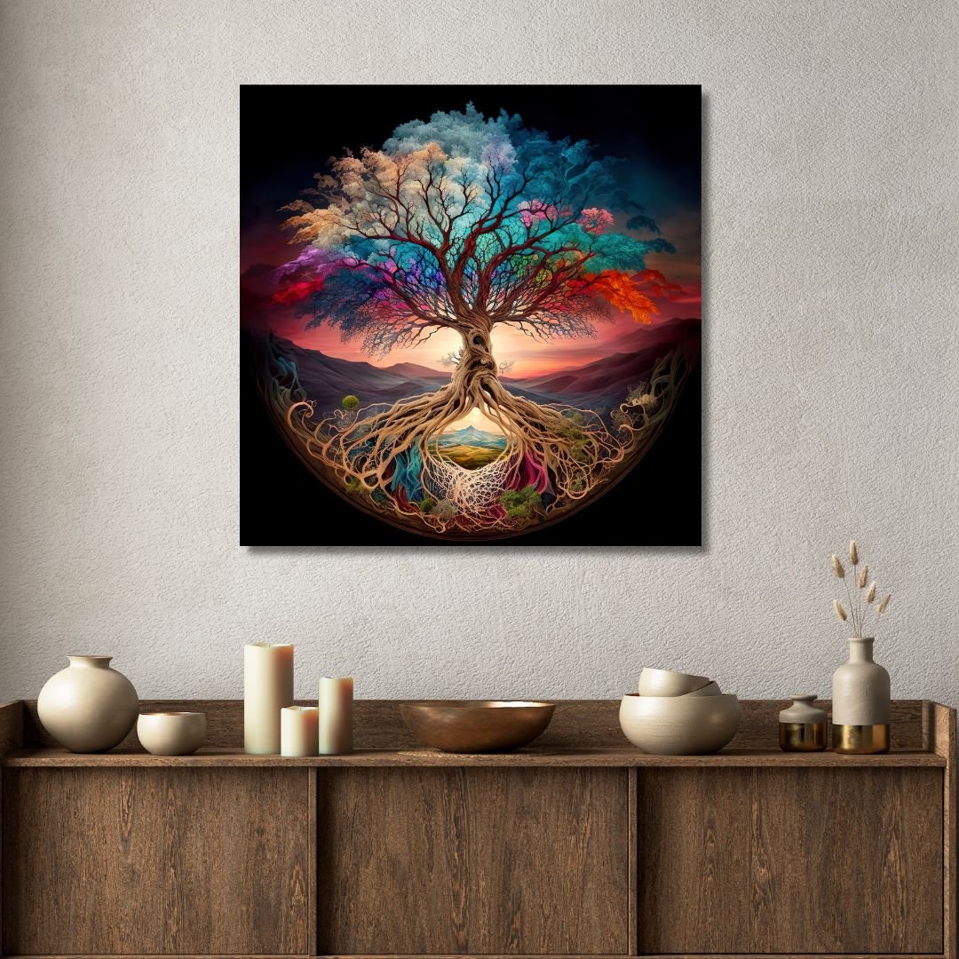 Tree of Life Abstract Canvas Wall Art - Designity Art