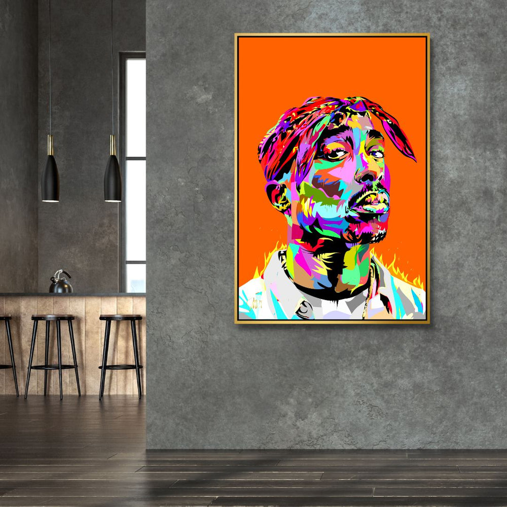 Tupac Shakur Pop Art Canvas Wall Art - Designity Art
