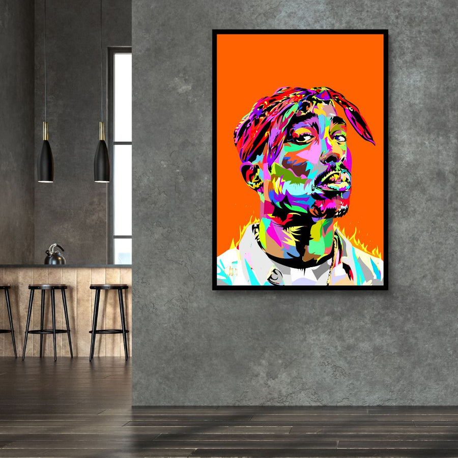 Tupac Shakur Pop Art Canvas Wall Art - Designity Art