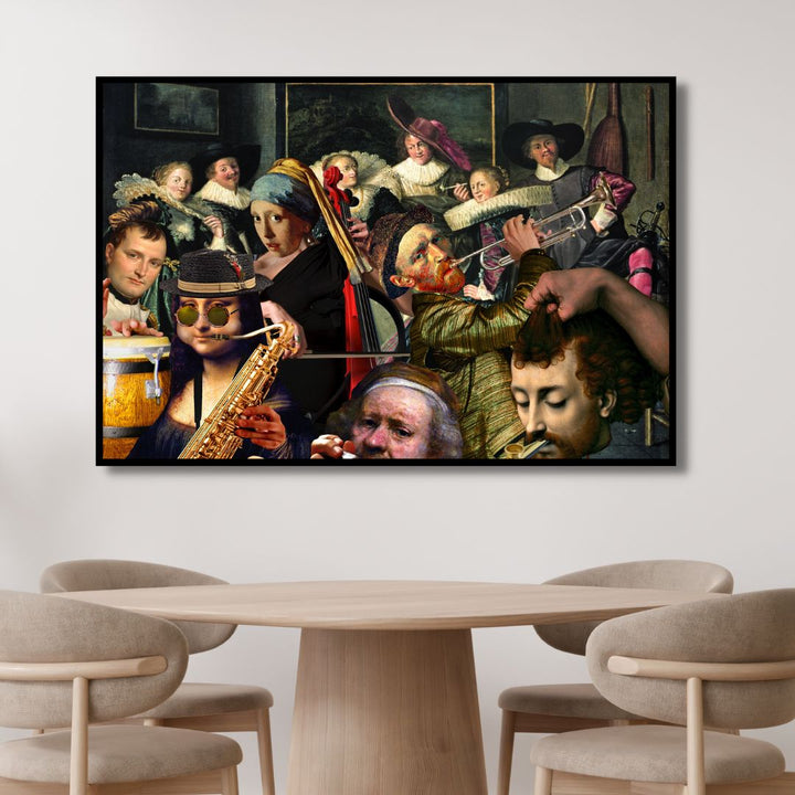 Van Gogh and Mona Lisa Dinner Music Pop Art - Designity Art