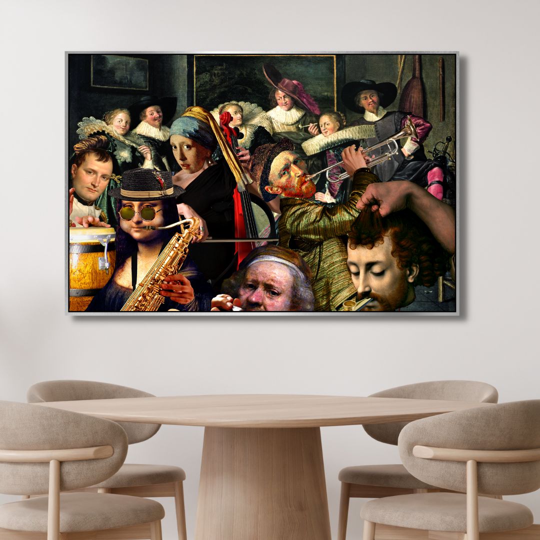 Van Gogh and Mona Lisa Dinner Music Pop Art - Designity Art