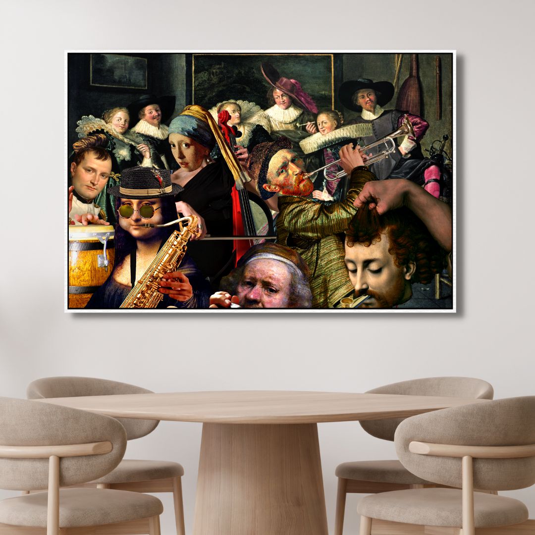 Van Gogh and Mona Lisa Dinner Music Pop Art - Designity Art