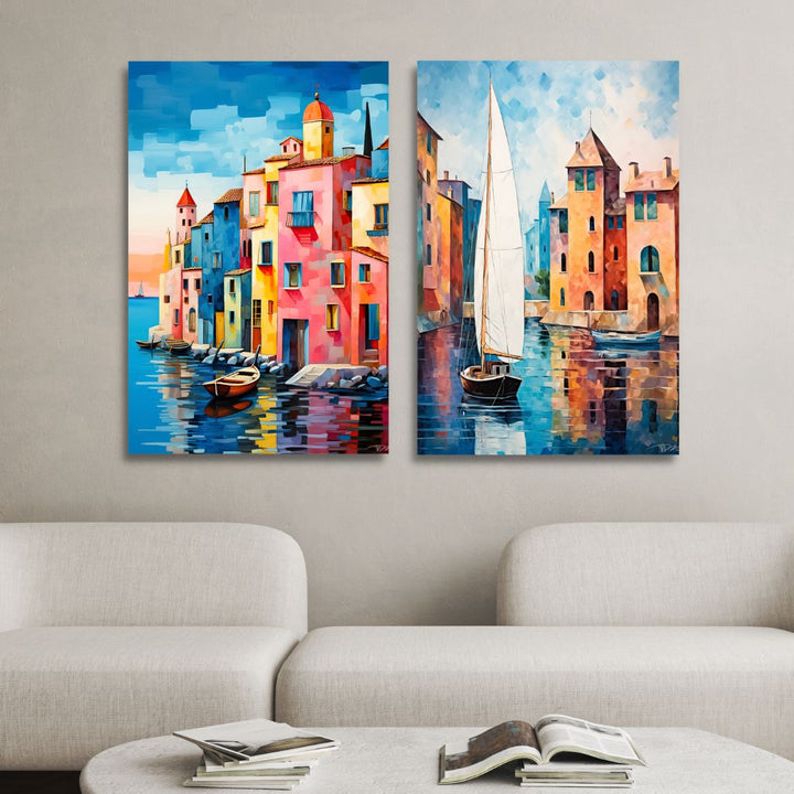 Venice Abstract Canvas Wall Art - Designity Art