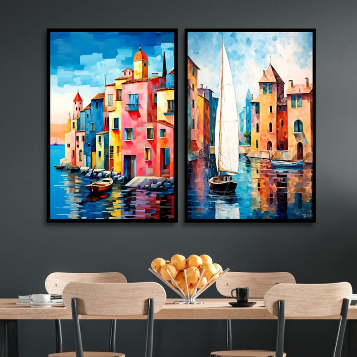 Venice Abstract Canvas Wall Art - Designity Art