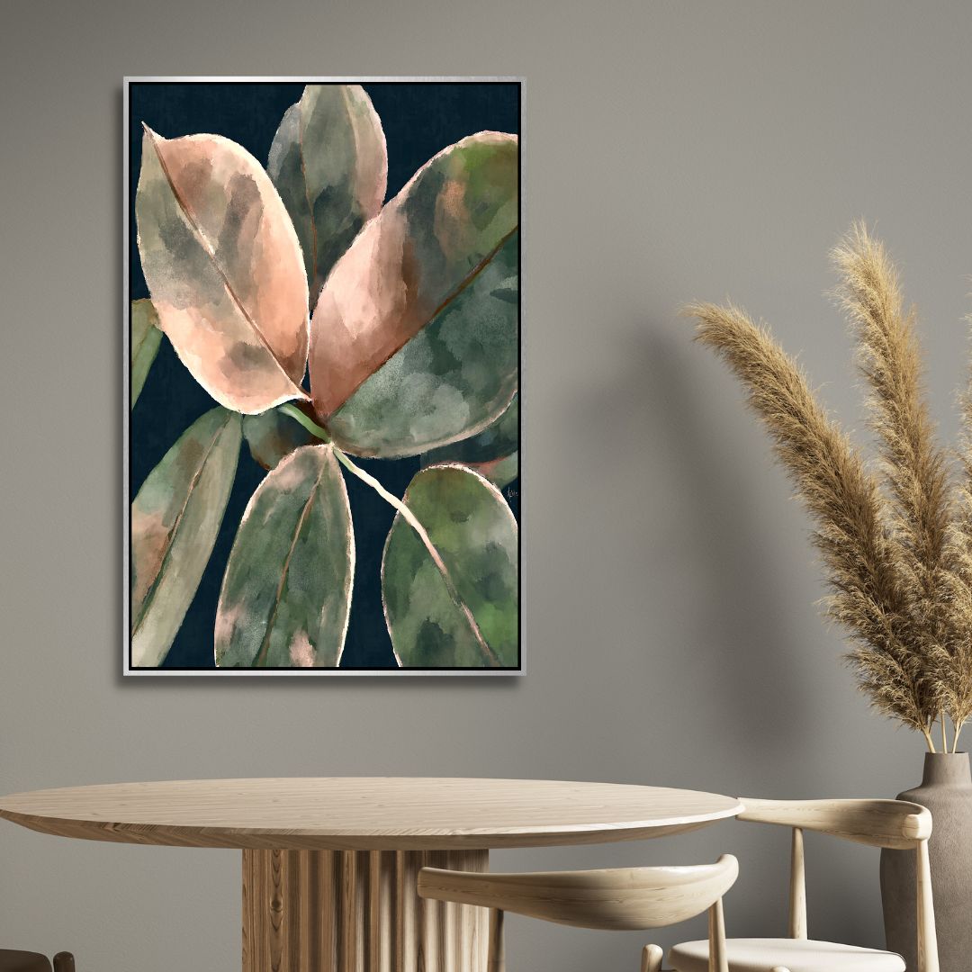 Vibrant Ficus Abstract Canvas Wall Art - Designity Art