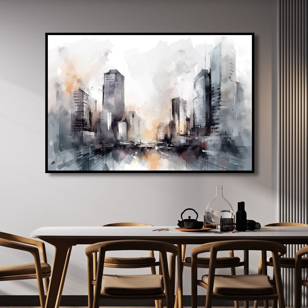 Watercolor Cityscape Abstract Art - Designity Art