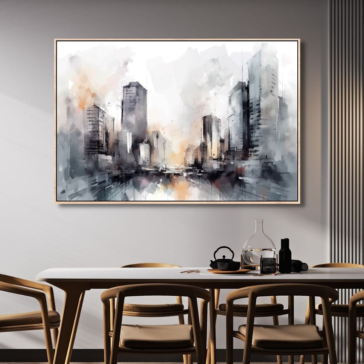 Watercolor Cityscape Abstract Art - Designity Art