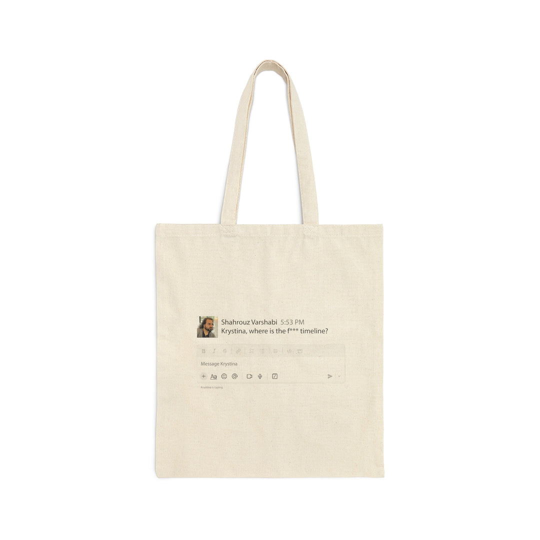 "Where is the Timeline" Funny Workplace Cotton Canvas Tote Bag - Bags - Designity Art