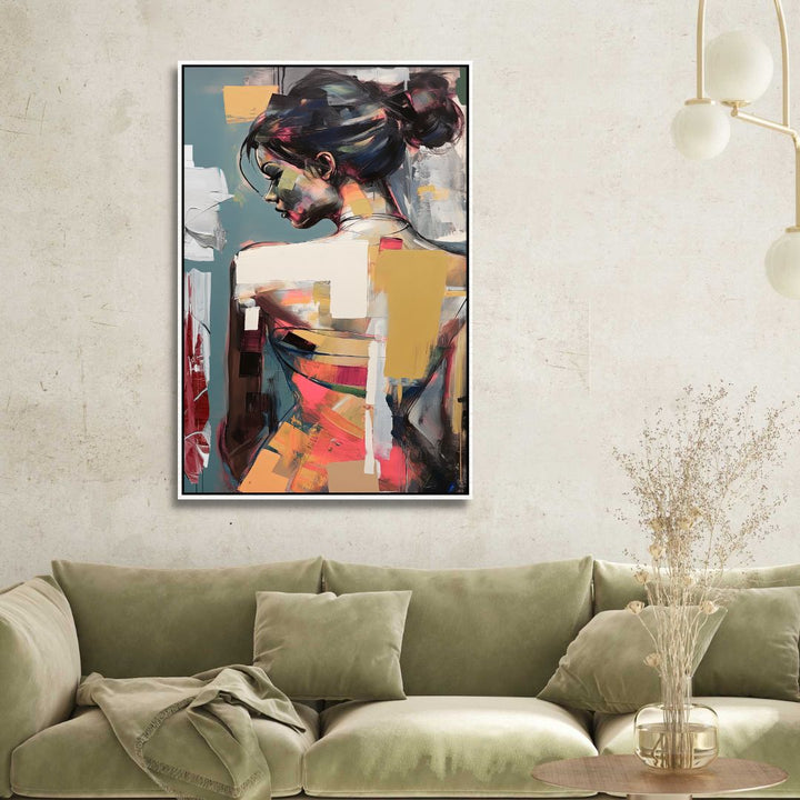 Woman Portrait Abstract Canvas Wall Art - Designity Art