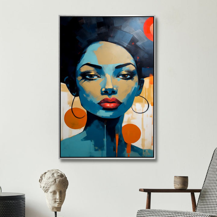 Woman Portrait Abstract Canvas Wall Art - Designity Art