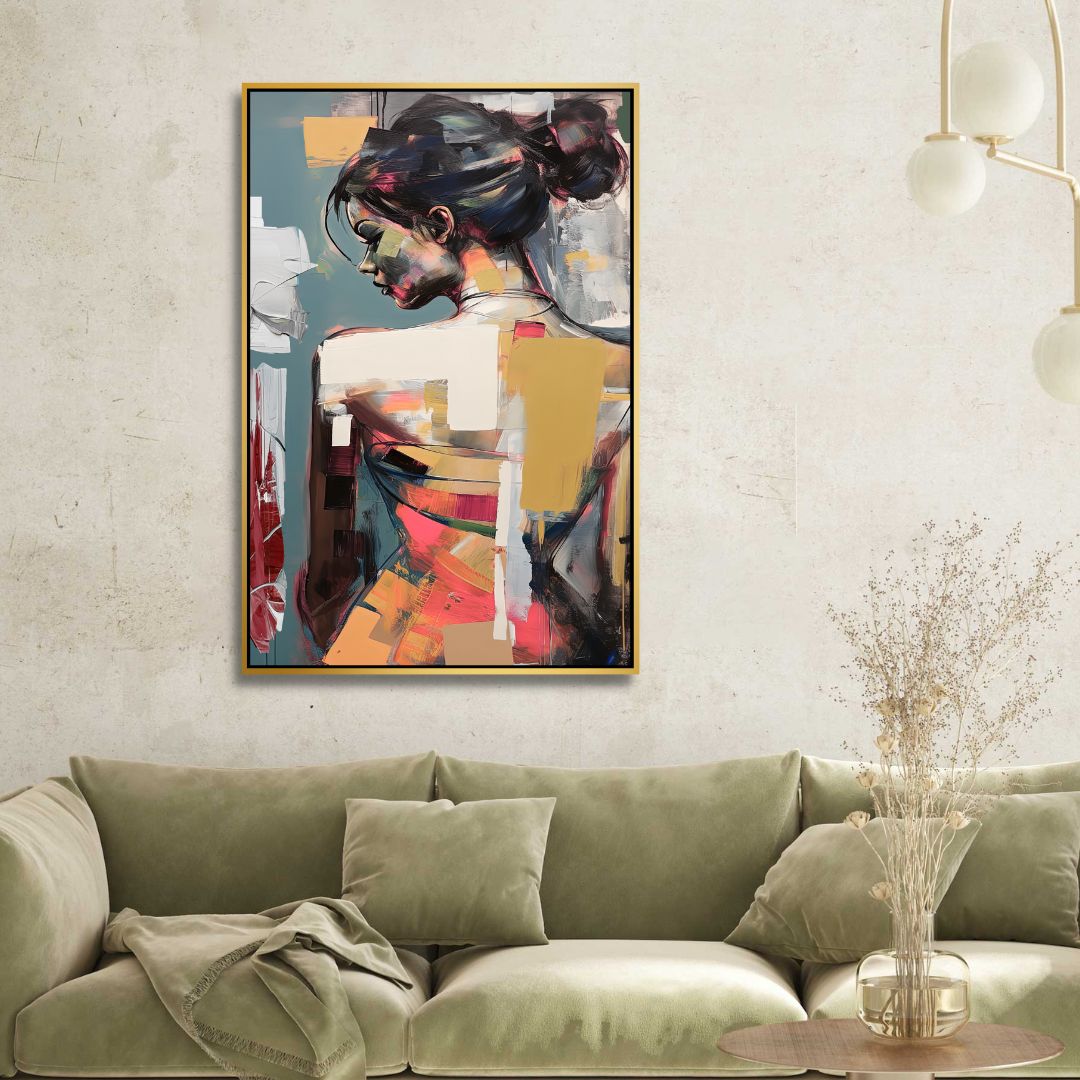 Woman Portrait Abstract Canvas Wall Art - Designity Art