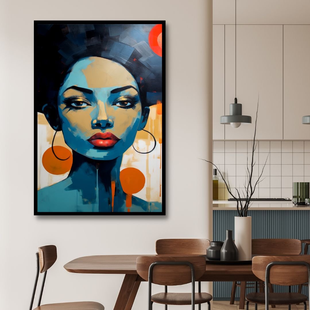 Woman Portrait Abstract Canvas Wall Art - Designity Art