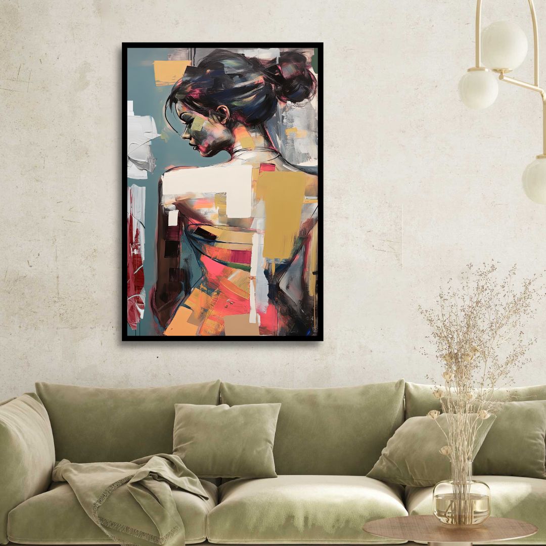 Woman Portrait Abstract Canvas Wall Art - Designity Art