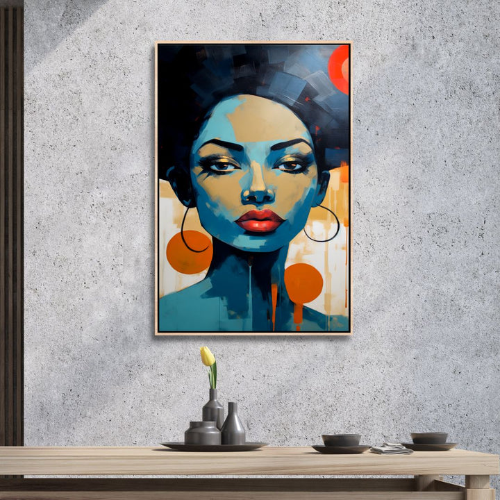 Woman Portrait Abstract Canvas Wall Art - Designity Art