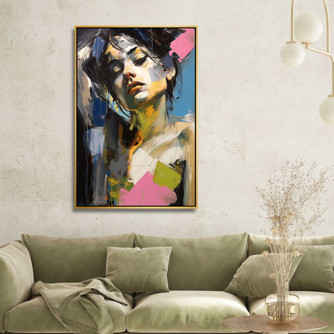 Woman Portrait Abstract Canvas Wall Art - Designity Art