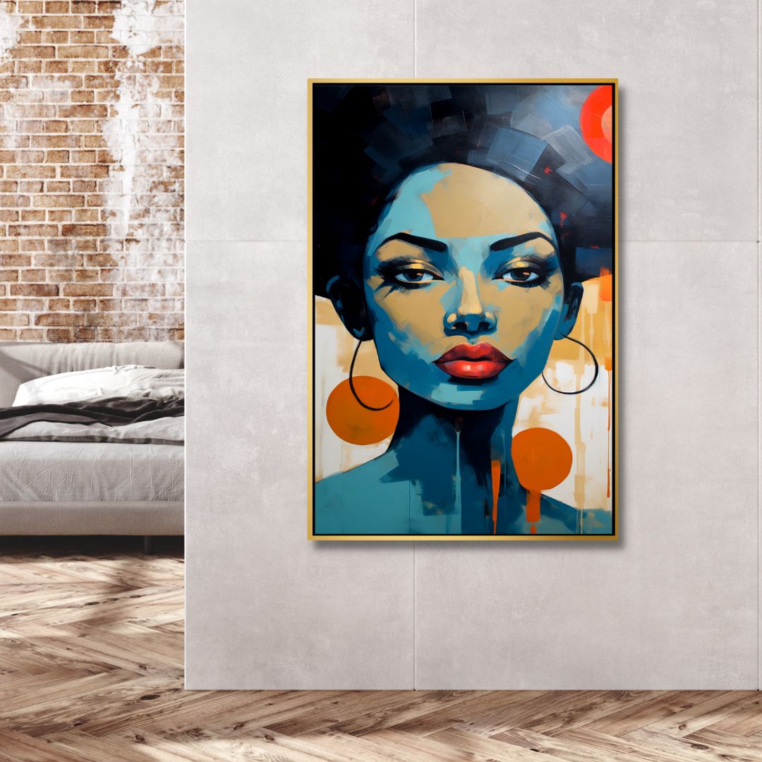 Woman Portrait Abstract Canvas Wall Art - Designity Art